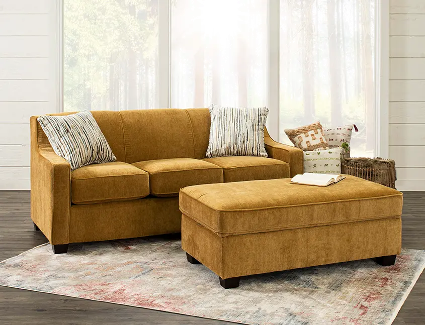 Marinette Butterscotch Yellow Convertible Full Sleeper Sofa-5