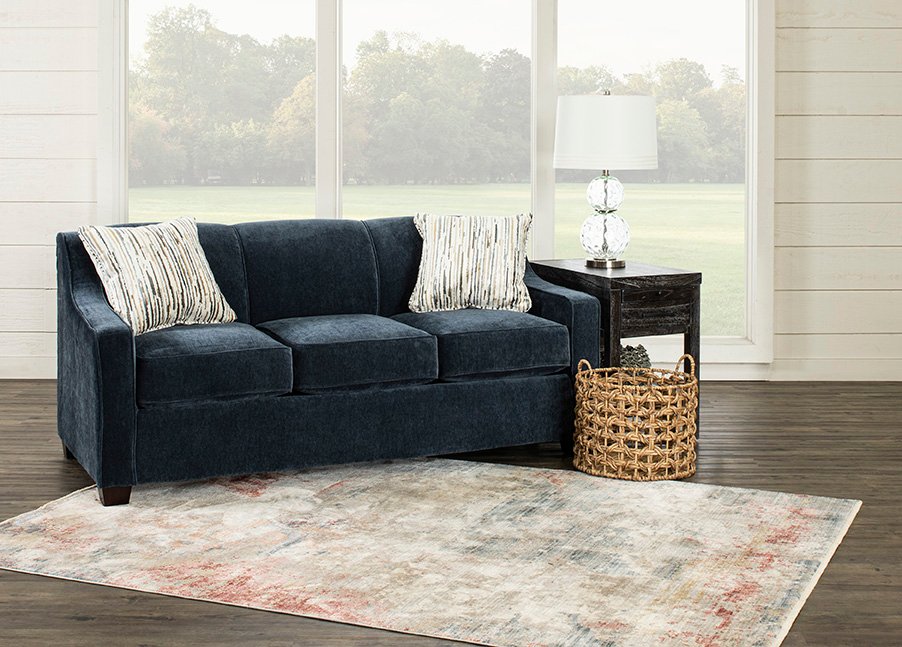 Indigo Blue Convertible Full Sleeper Sofa - Marinette-3
