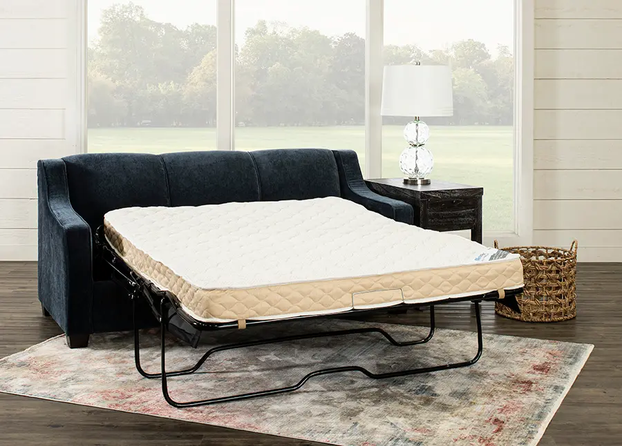 Marinette Indigo Blue Convertible Full Sleeper Sofa-4