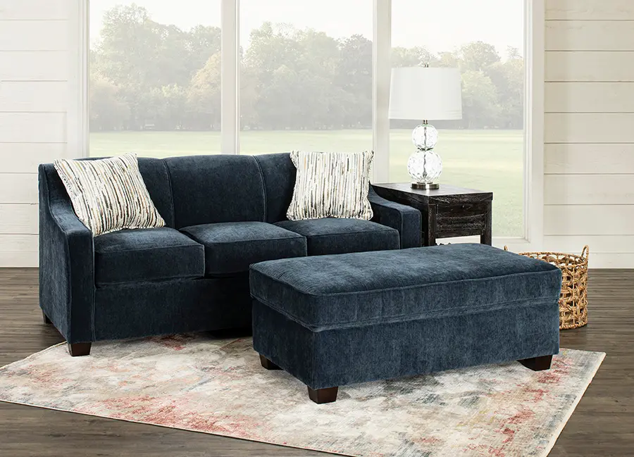 Marinette Indigo Blue Convertible Full Sleeper Sofa-5