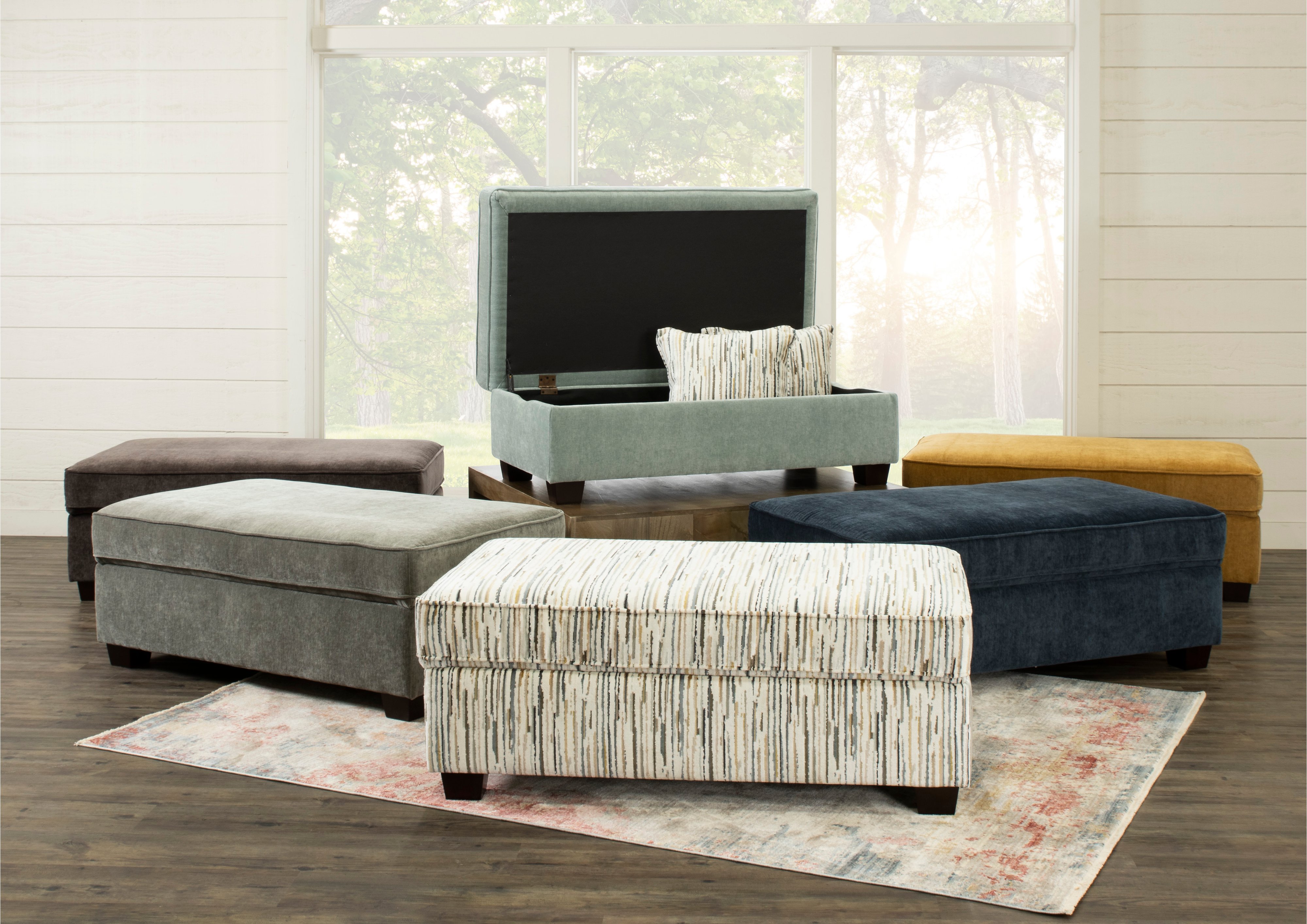 Butterscotch Yellow Storage Ottoman - Marinette-3