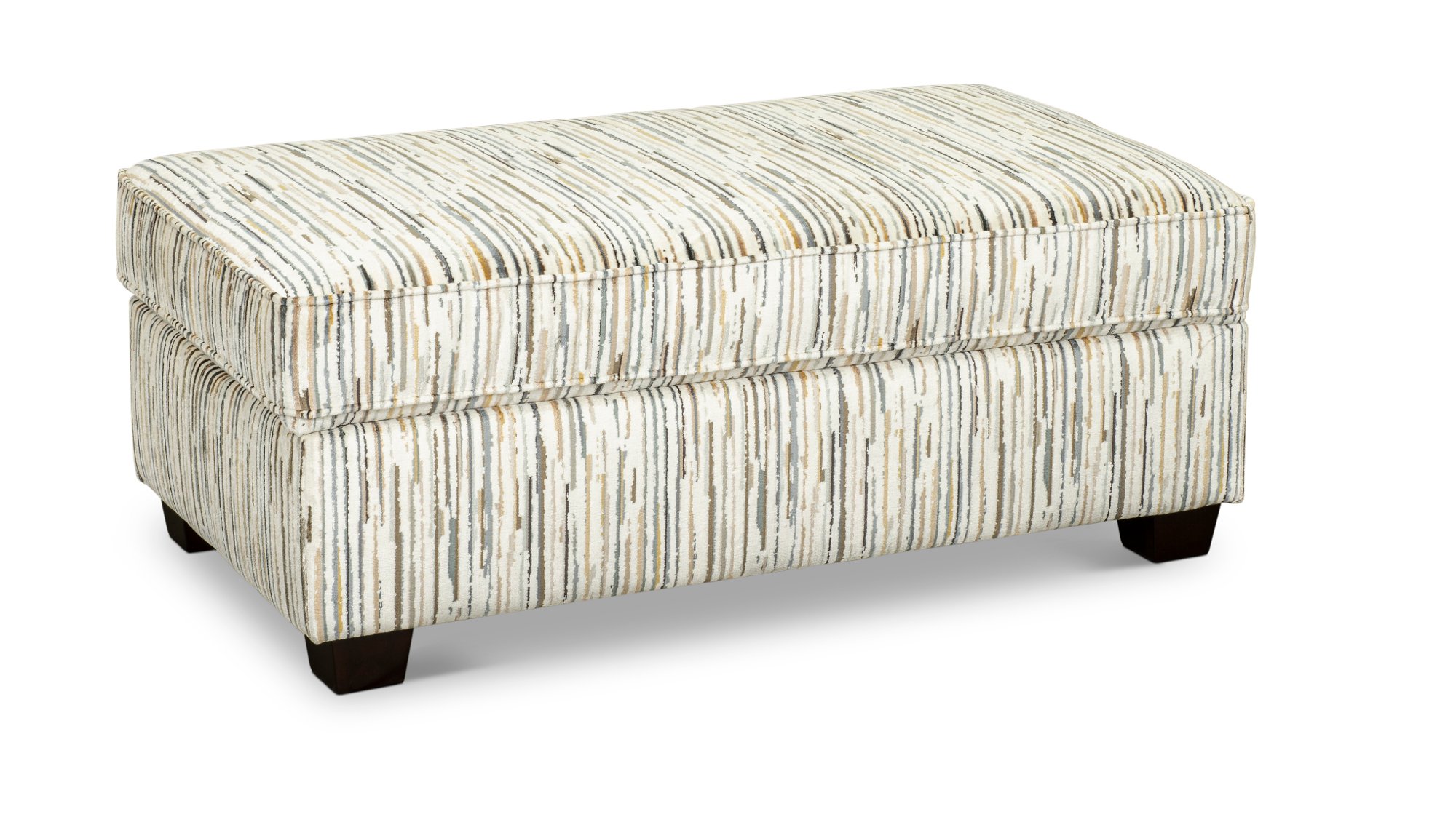 Cream and Multi Color Storage Ottoman - Marinette-1