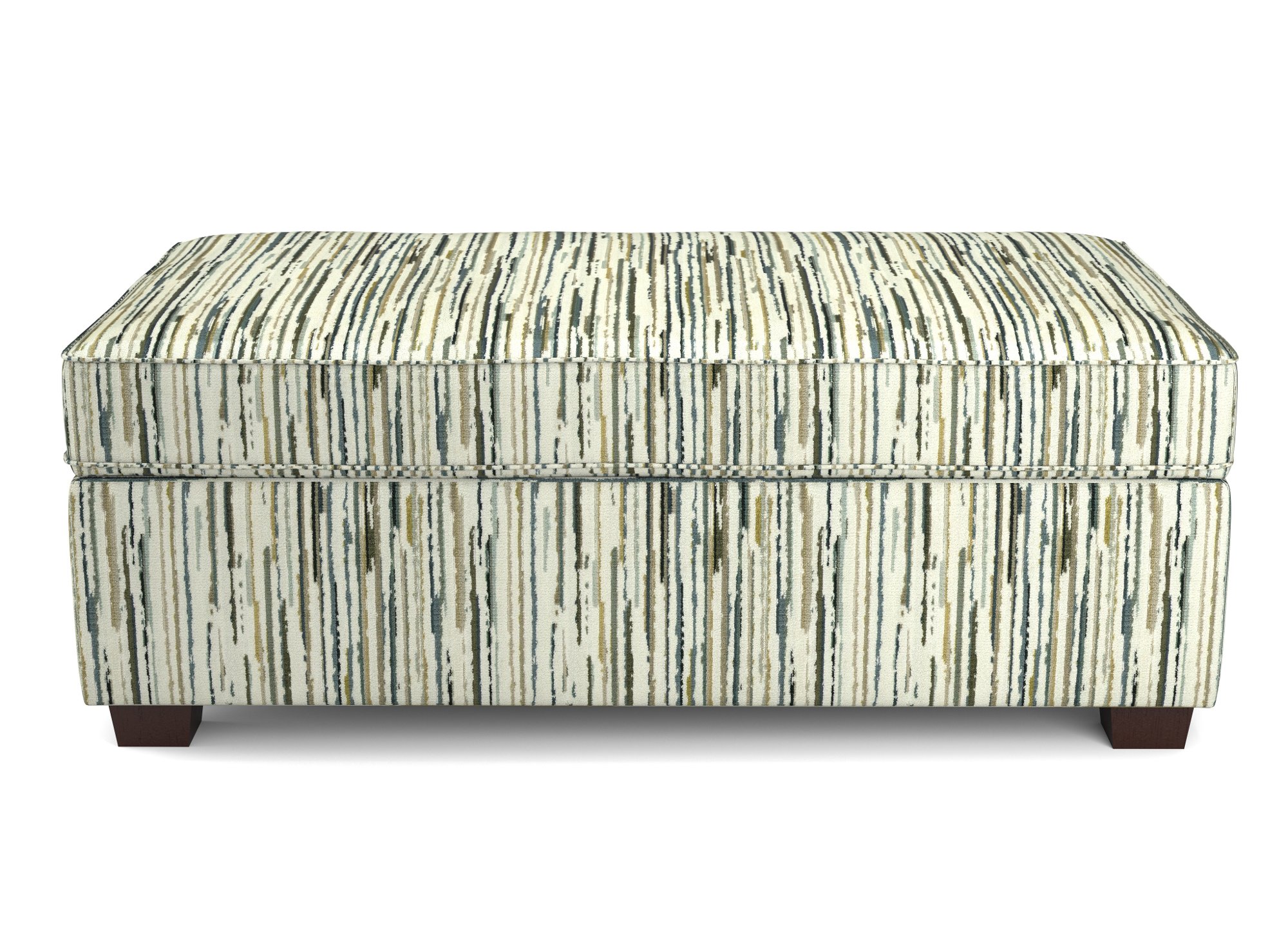 Cream and Multi Color Storage Ottoman - Marinette-5