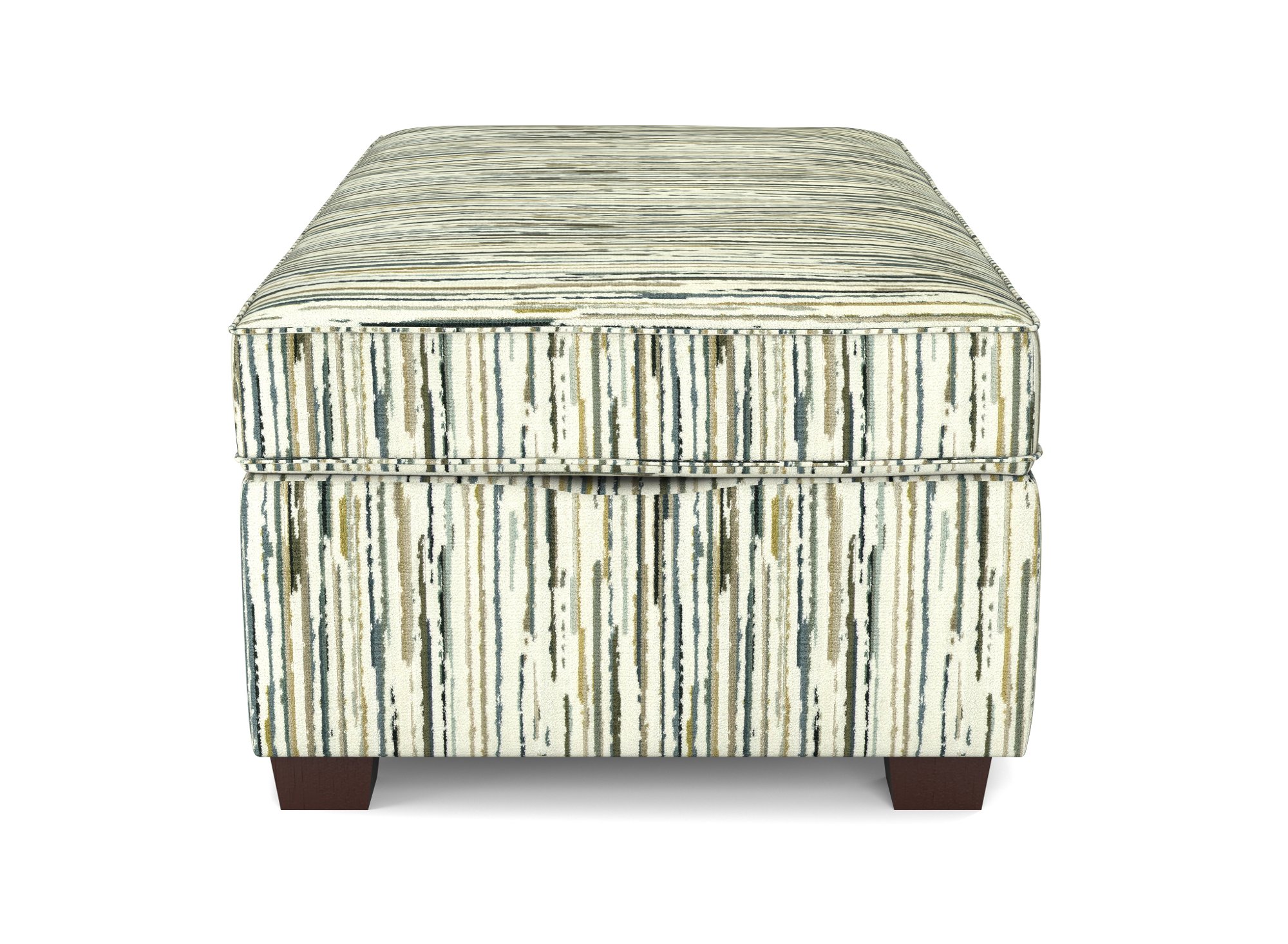 Cream and Multi Color Storage Ottoman - Marinette-6