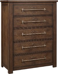 Dark Oak Brown Chest of Drawers - Modern Eclectic