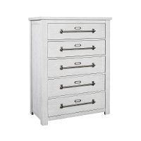 Distressed White Chest of Drawers - Modern Eclectic