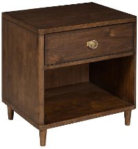 Mid Century Modern Brown Nightstand - Modern Eclectic