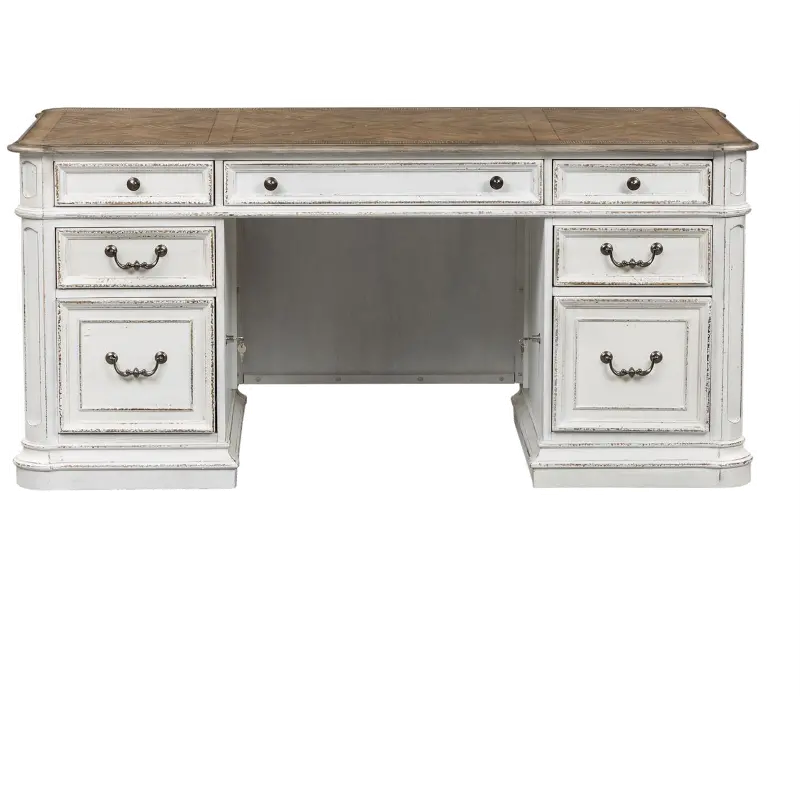 Magnolia Manor Antique White Jr. Executive Desk