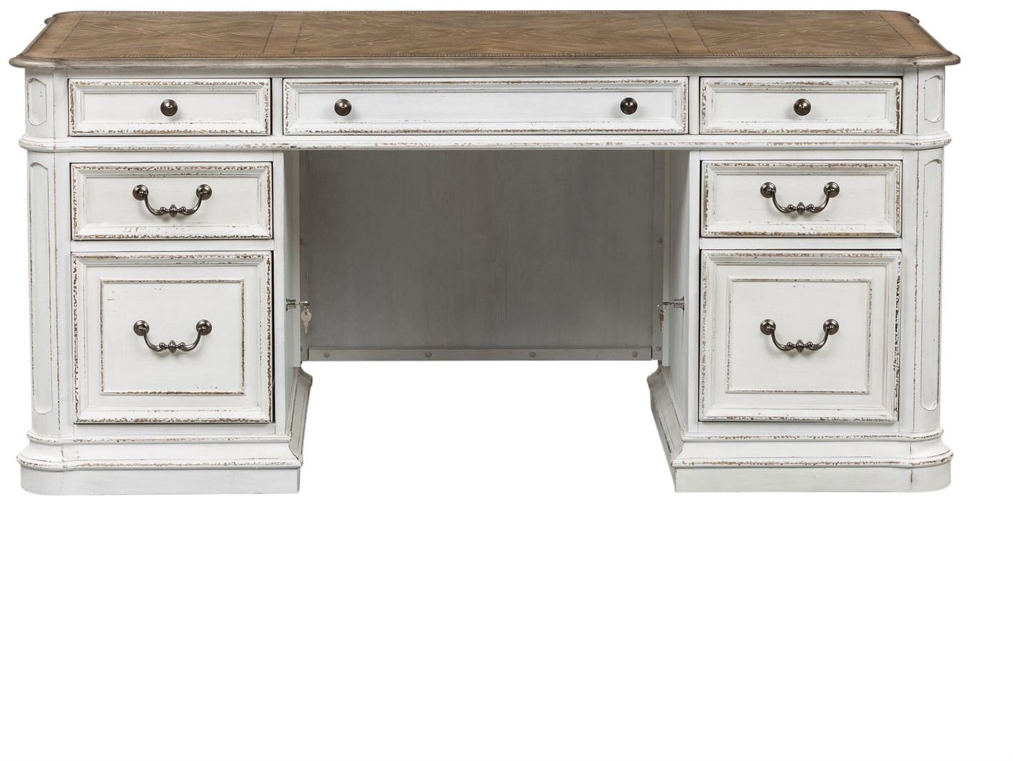 Magnolia Manor Distressed White Jr. Executive Desk-1