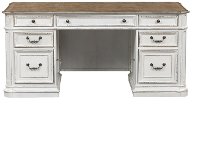 Magnolia Manor Distressed White Jr. Executive Desk