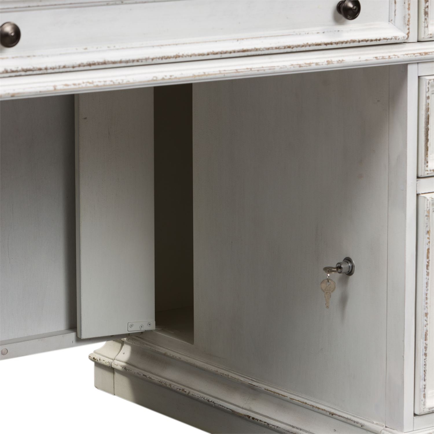 Magnolia Manor Distressed White Jr. Executive Desk-6