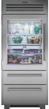 PRO3650G/LH Sub-Zero 36 Inch Professional Bottom Freezer Refrigerator With Glass Door - Left Hinge
