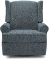 Denim Blue Power Glider Recliner with Swivel - Logan