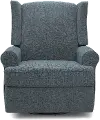 Logan Denim Blue Power Glider Recliner with Swivel