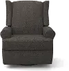 Logan Charcoal Gray Power Swivel Glider Recliner