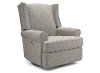Stone Gray Power Glider Recliner with Swivel - Logan