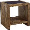 Rustic Pine End Table with Metal Insert - Jake