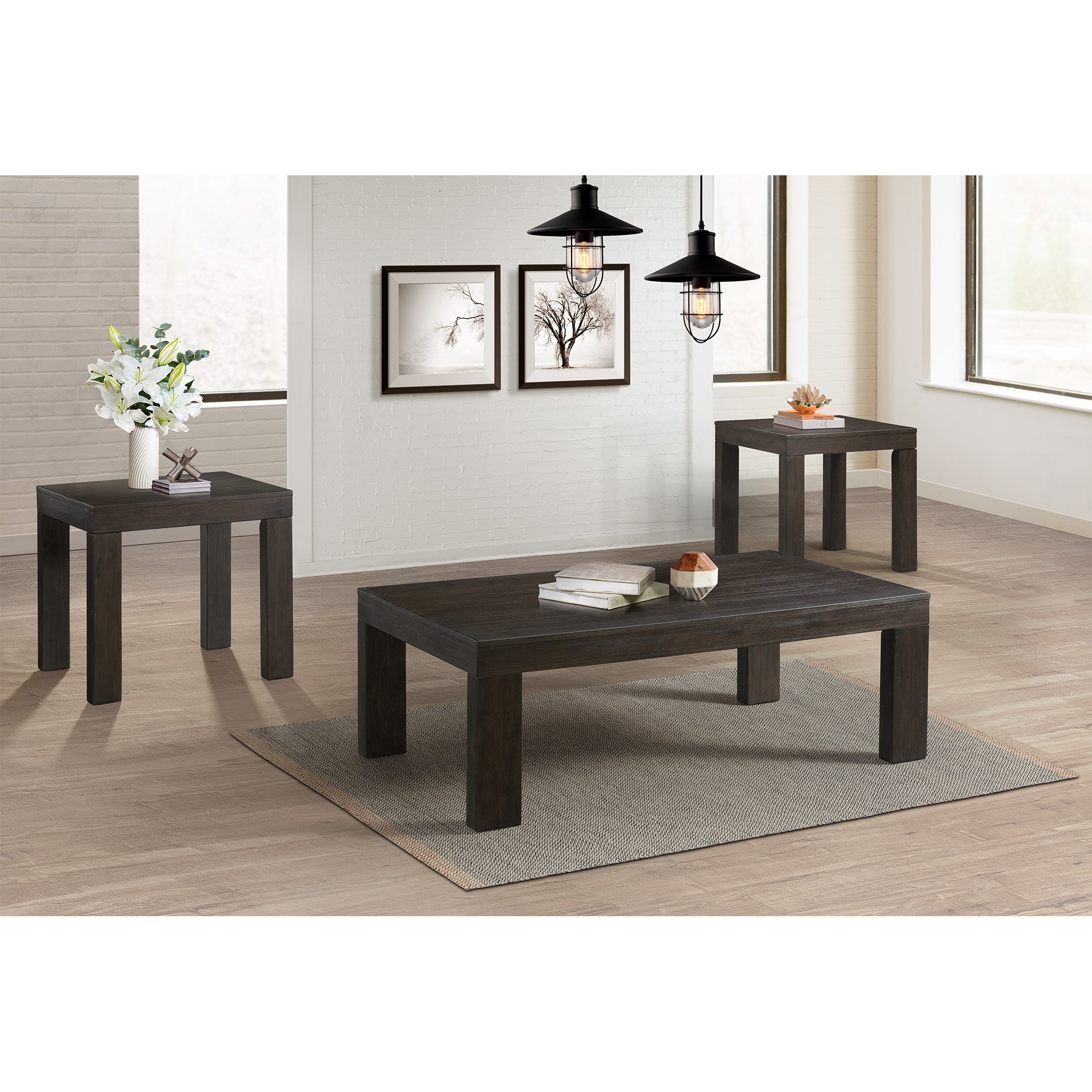 Grady Contemporary Dark Brown End Table with Built-in Outlets-2