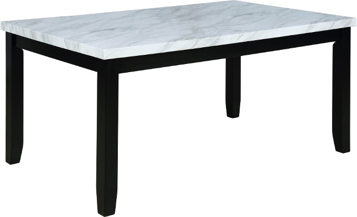 Contemporary Black and Faux Marble Dining Room Table - Ferrara