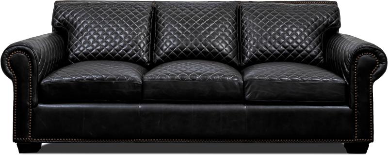 Contemporary Obsidian Black Leather, White Contemporary Leather Sofa