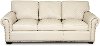 Contemporary Snow White Leather Sofa - Quilted