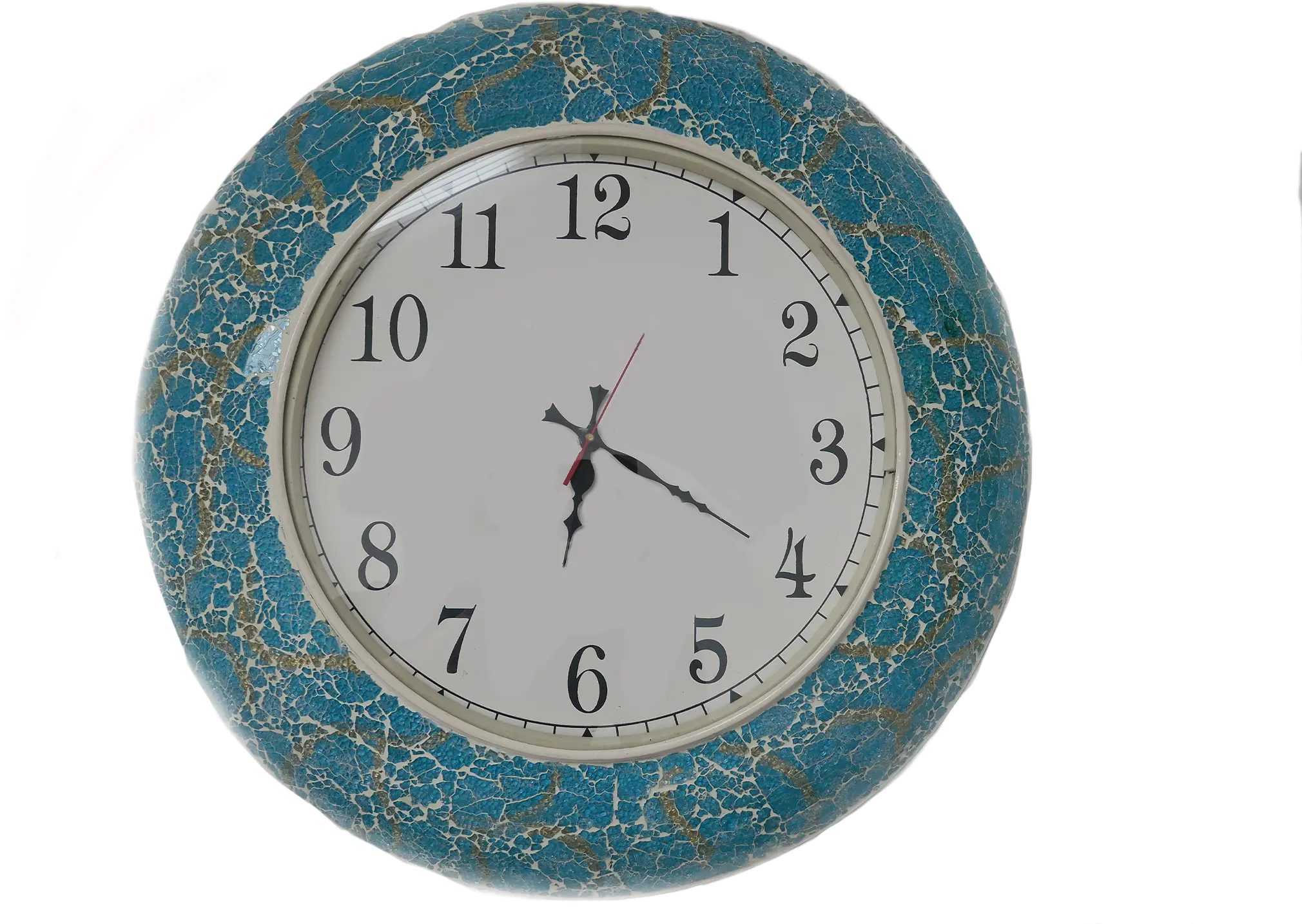 Blue Mosaic Tile Hand Made Wall Clock-2