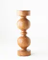 9 Inch Brown Mango Wood Candle Holder