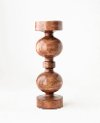 9 Inch Dark Brown Mango Wood Candle Holder