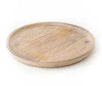 18 Inch Light Brown Mango Wood Flat Decorative Tray