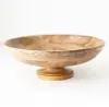 18 Inch Decorative Wood Bowl with Pedestal