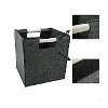 10 Inch Gray Felt Nest Basket with Wood Handles
