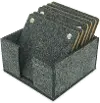 Gray Felt and Tan Cork Coasters (Set of 6) with Container