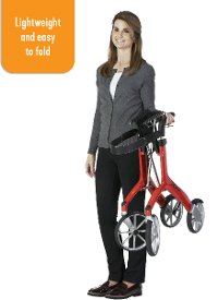 4700-RD Red Let's Fly Rollator Indoor and Outdoor Walker-5