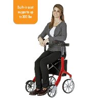 4700-RD Red Let's Fly Rollator Indoor and Outdoor Walker-6