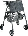 4350-BW Black Walnut EZ Fold-N-Go Rollator Walker