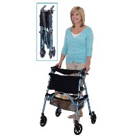 4350-CB Cobalt Blue EZ Fold-N-Go Rollator Walker-2