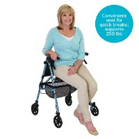 4350-CB Cobalt Blue EZ Fold-N-Go Rollator Walker-3