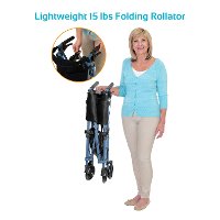 4350-CB Cobalt Blue EZ Fold-N-Go Rollator Walker-4