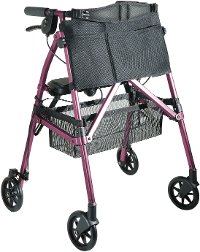 4350-RR Regal Rose EZ Fold-N-Go Rollator Walker-1