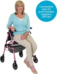 4350-RR Regal Rose EZ Fold-N-Go Rollator Walker-3