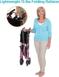 4350-RR Regal Rose EZ Fold-N-Go Rollator Walker-4