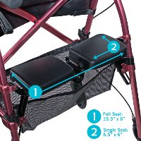 4350-RR Regal Rose EZ Fold-N-Go Rollator Walker-5