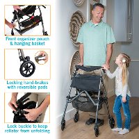 4350-RR Regal Rose EZ Fold-N-Go Rollator Walker-6