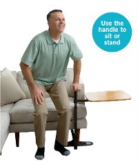 2600 Omni Tray Rotating Bamboo TV Table with Mobility Handle-5