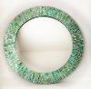 30 Inch Round Green Mosaic Handmade Wall Mirror