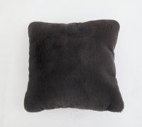 Charcoal Gray Faux Fur Chinchilla Throw Pillow