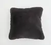 Chinchilla Charcoal Gray Faux Fur Throw Pillow