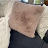 Rose Pink Faux Fur Chinchilla Throw Pillow