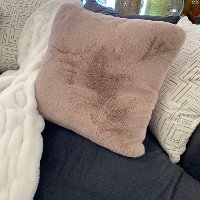Rose Pink Faux Fur Chinchilla Throw Pillow