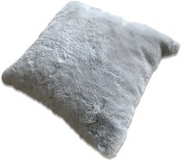 Silver Faux Fur Chinchilla Throw Pillow
